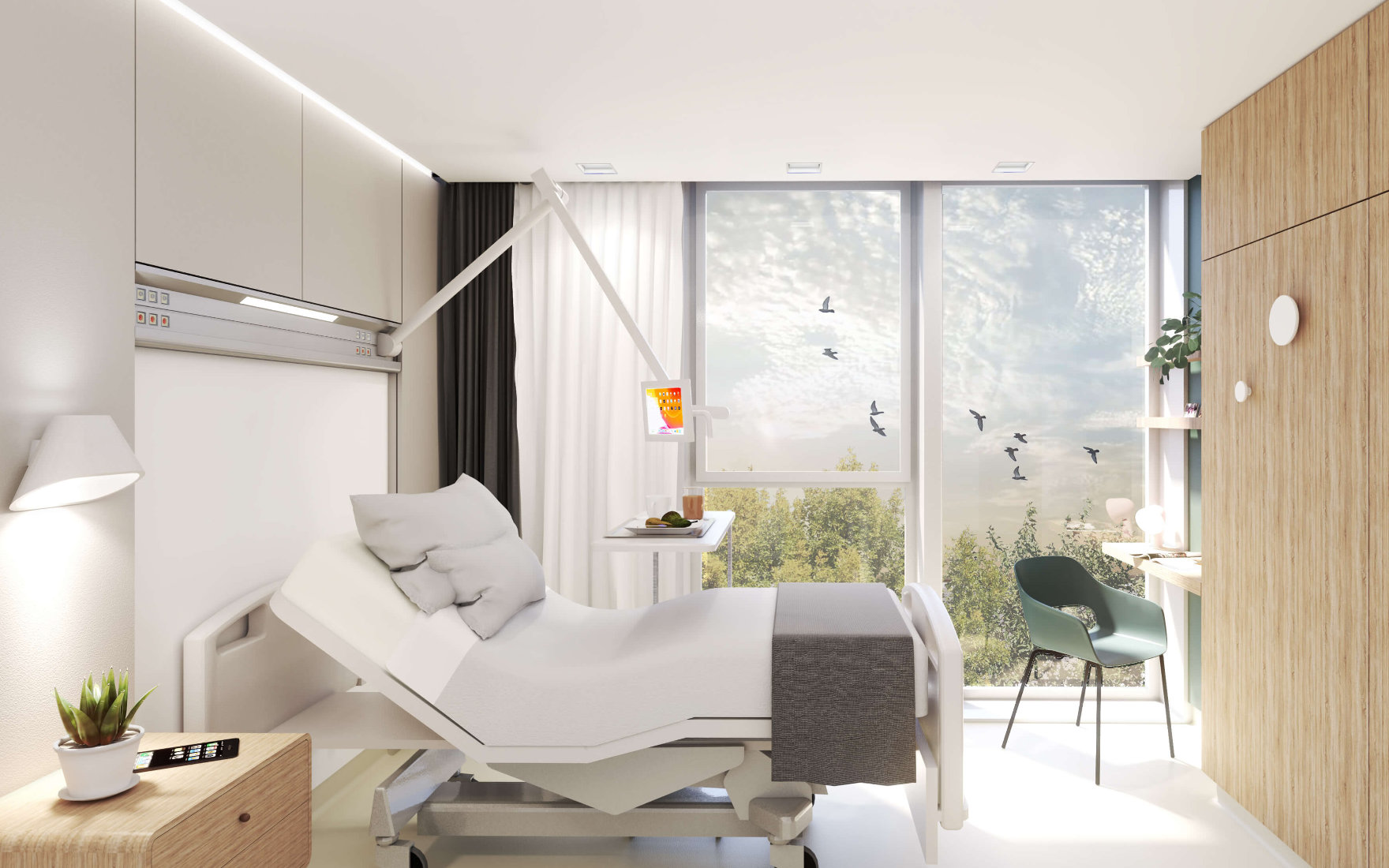 chambre hôpital aménagement design architecture