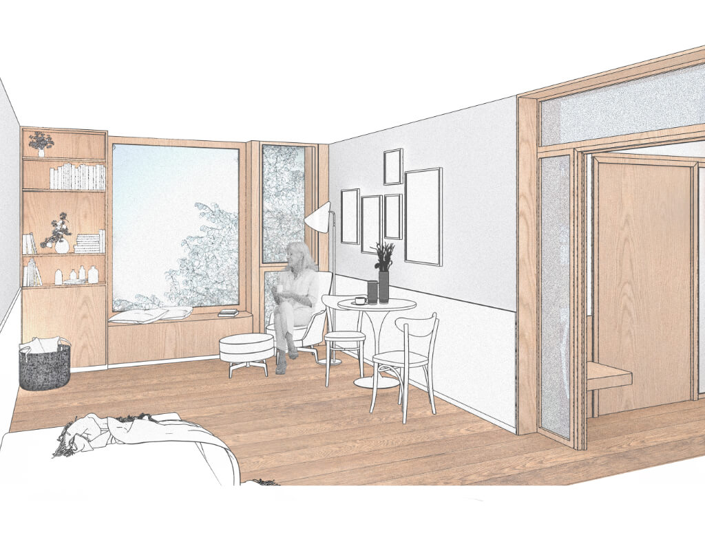 Chambre dans la résidence séniors