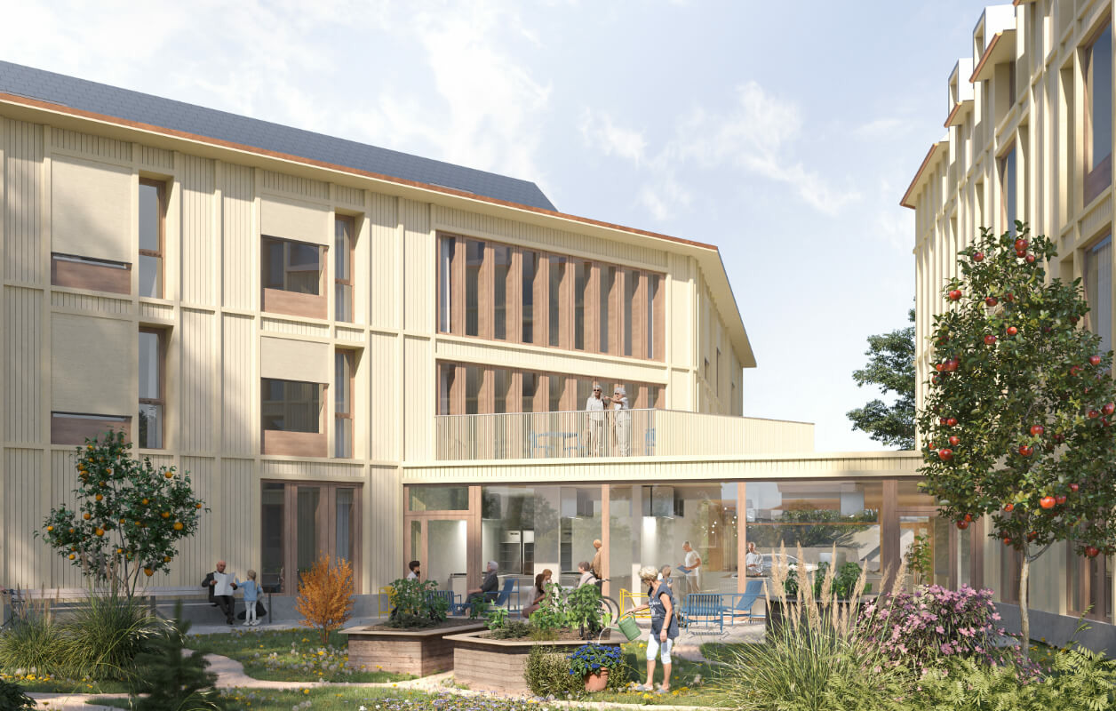 Résidence vue jardin en Suisse