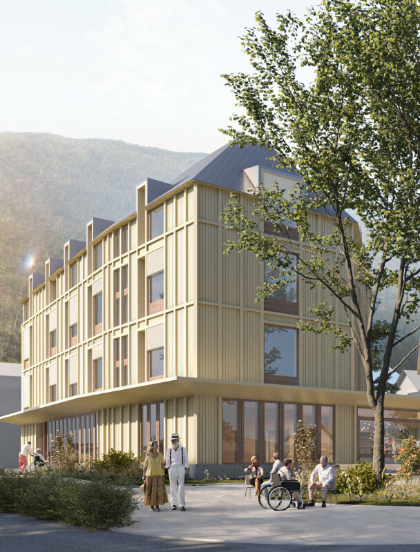 Résidence vue jardin en Suisse