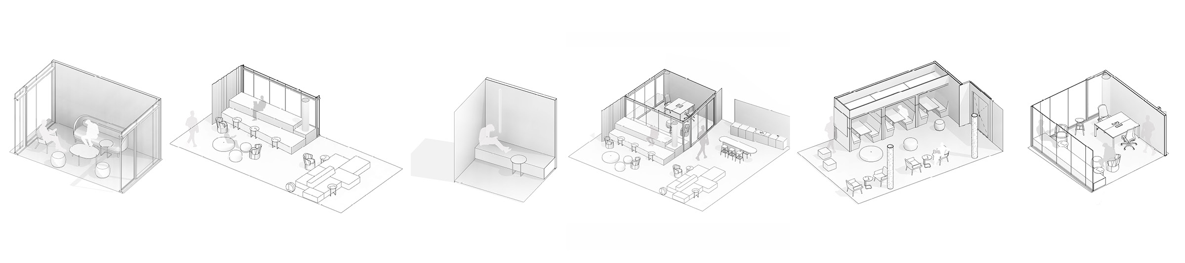 Différents espaces dans le bâtiment Lidl