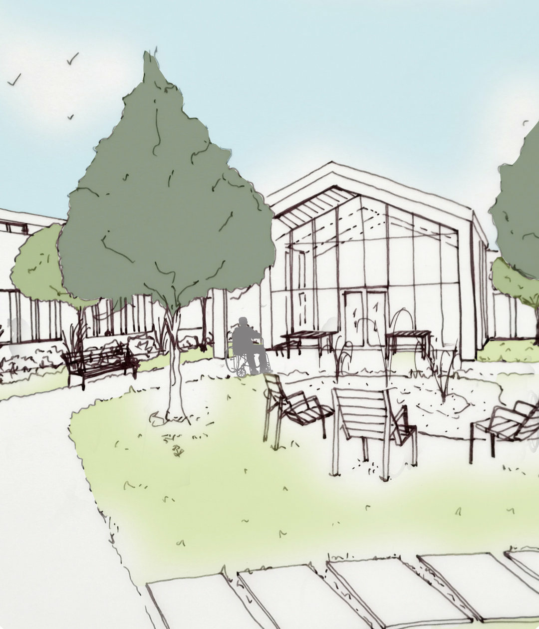 paysage jardin hôpital