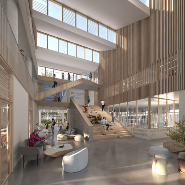Vue hall du campus builders