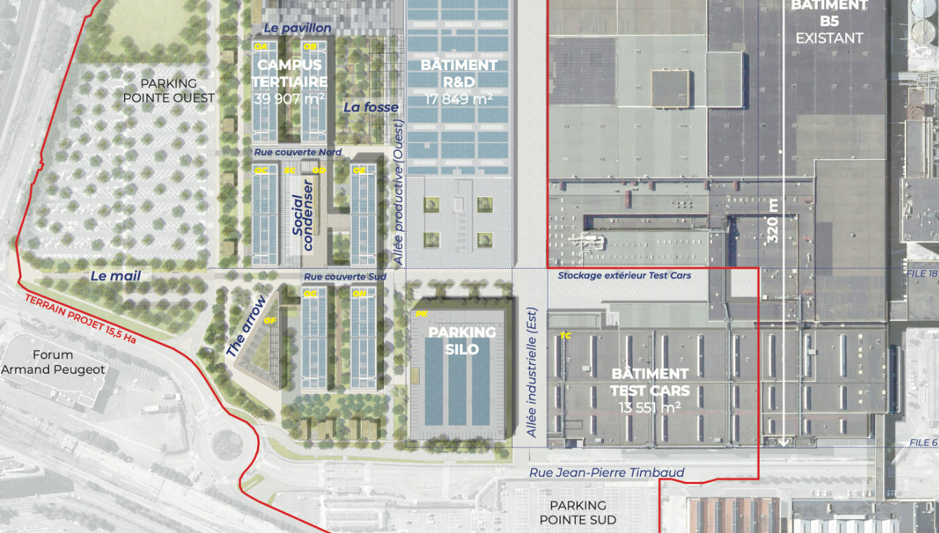 plan projet architectural campus industriel
