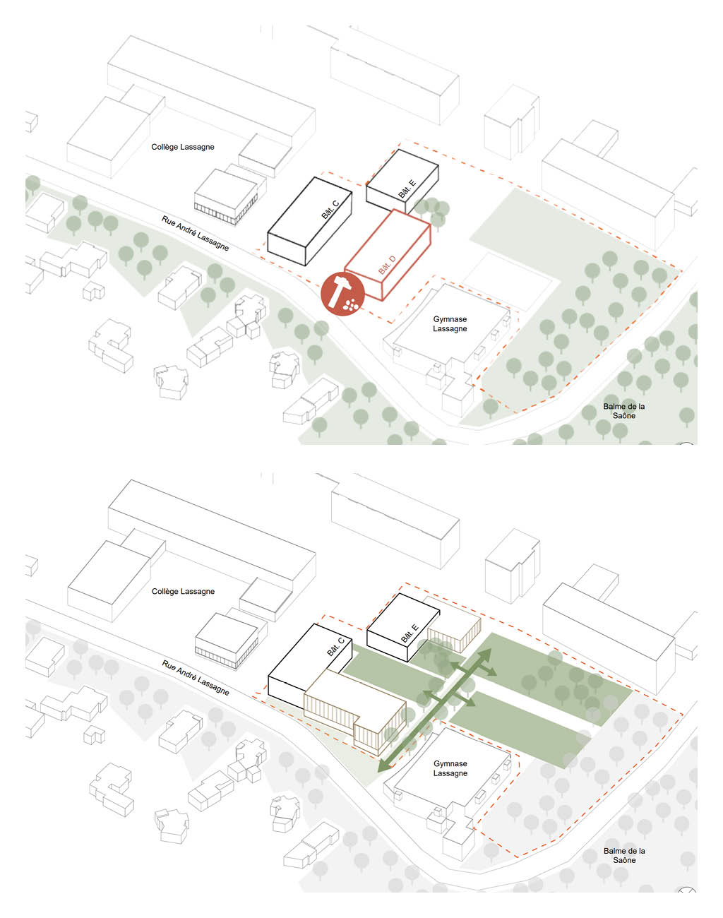 2 plans de l'école