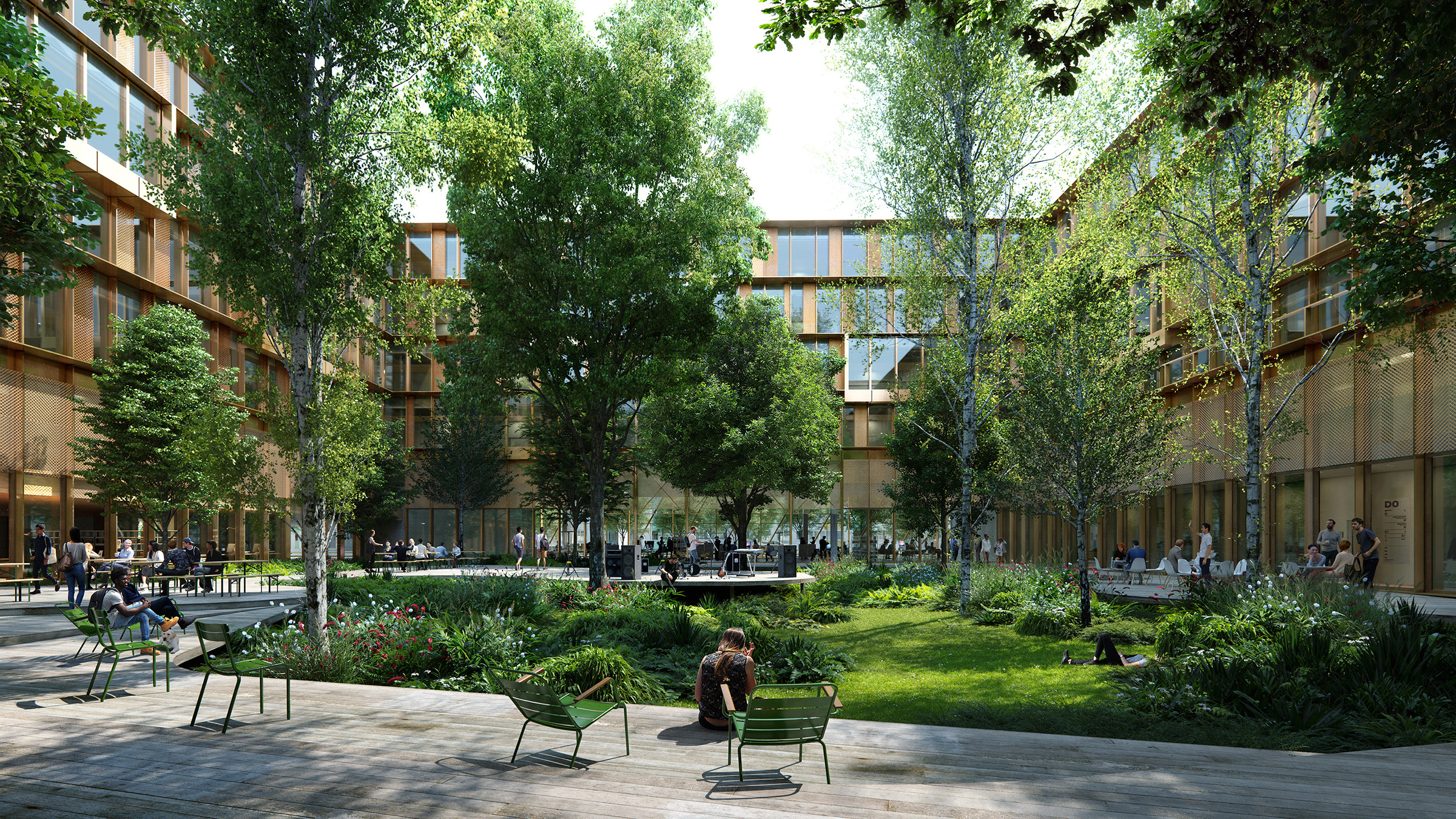 Baustelle des zukünftigen NEOMA‑Campus in Reims: Die hybride Holzstruktur ist fertiggestellt