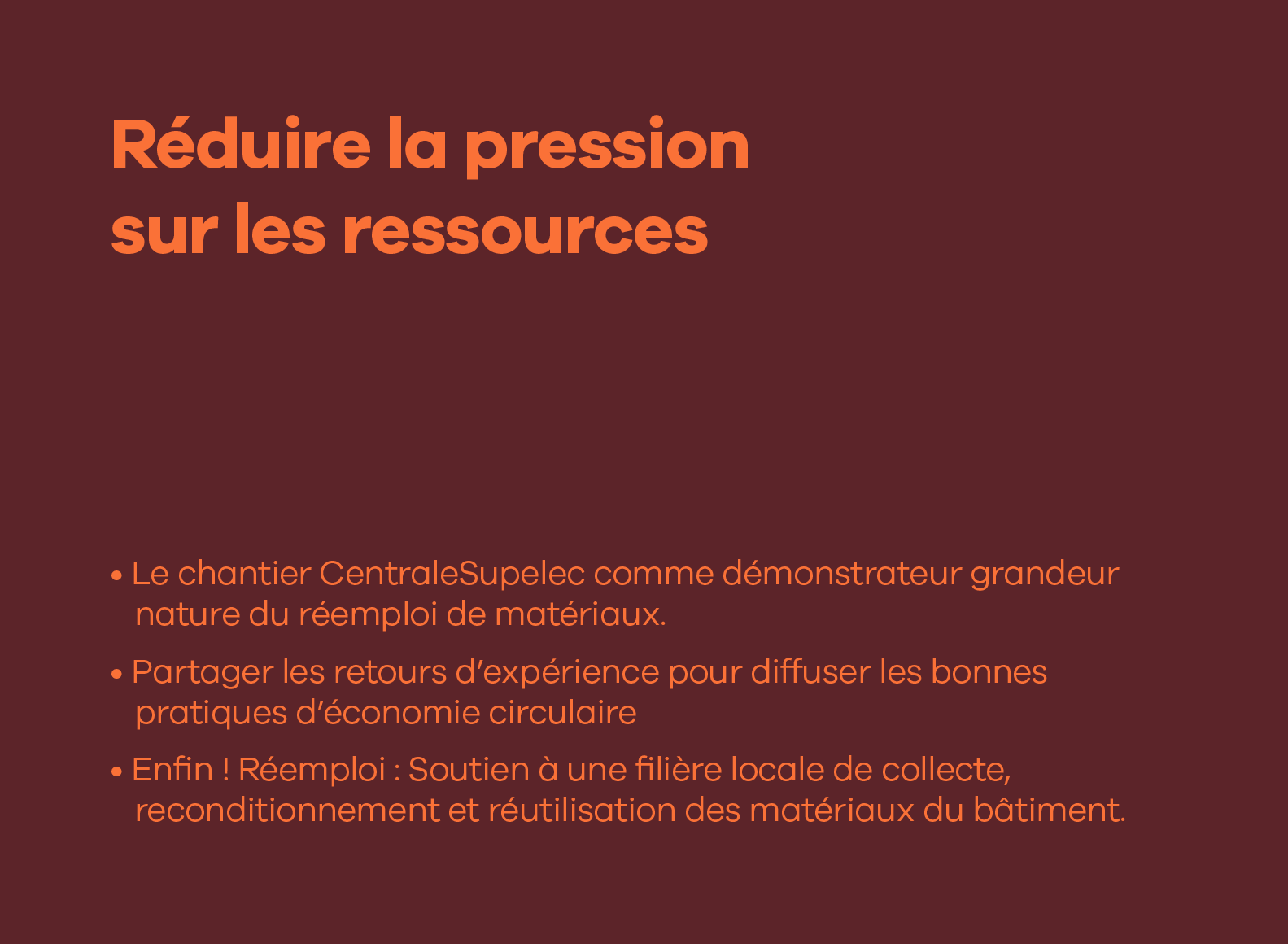 réduire la pression sur les ressources