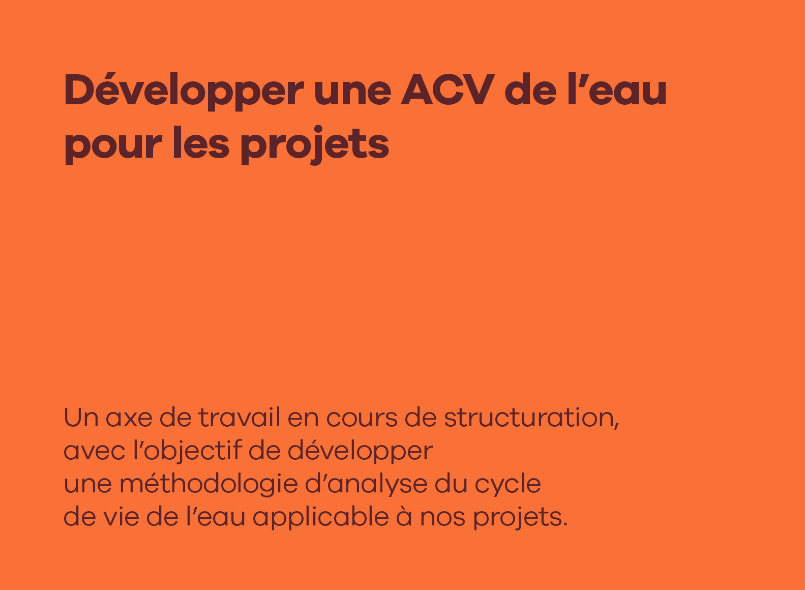 Analyse du cycle de vie de l'eau pour les projets