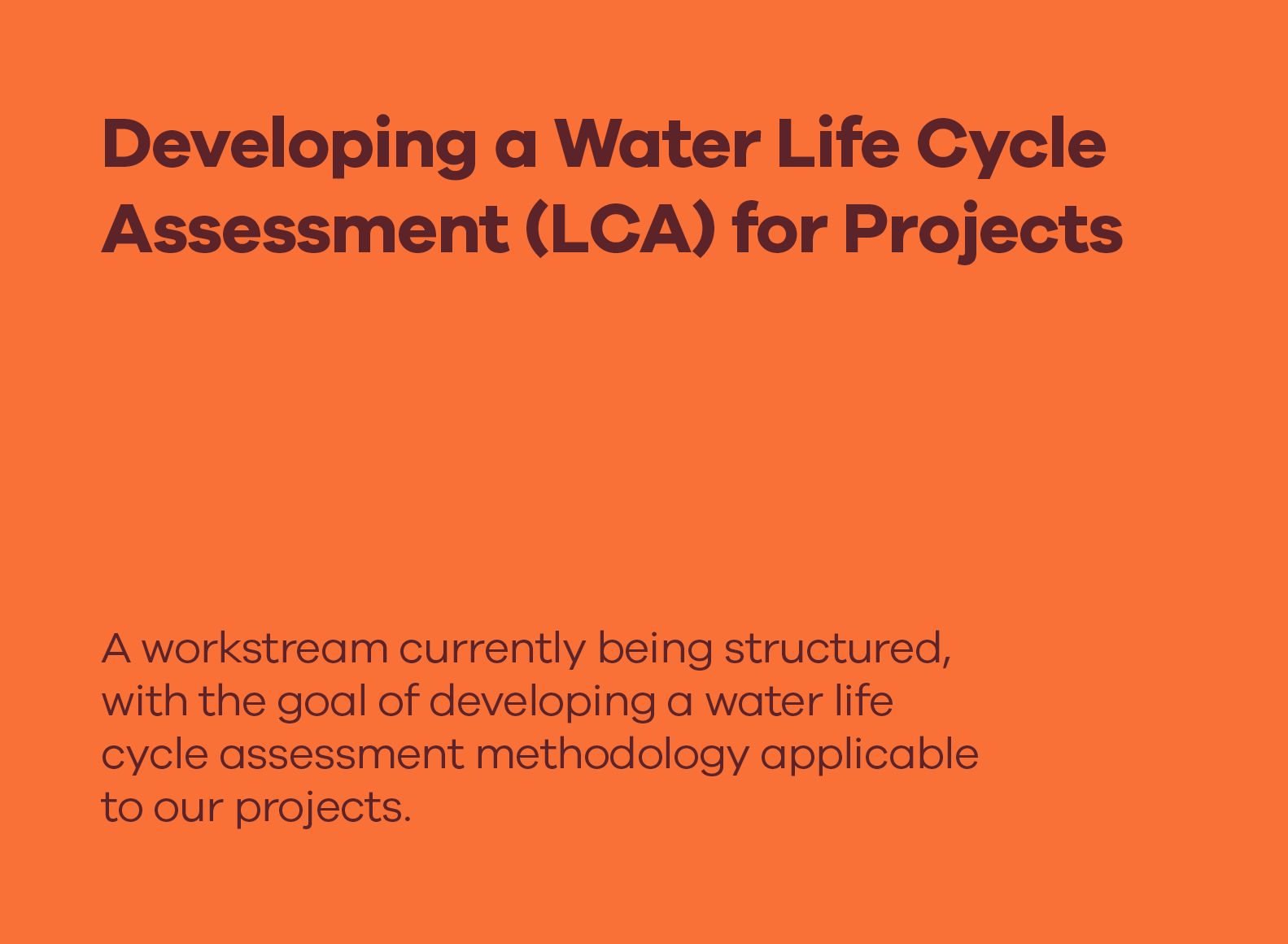 Analyse du cycle de vie de l'eau pour les projets